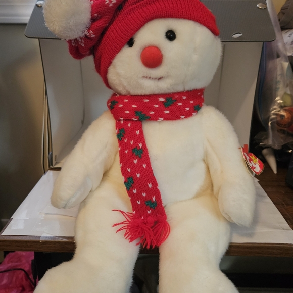 Ty Beanie Buddies Collection "Snowboy the Snowman" Plush Toy 1999 14" - Picture 7 of 12